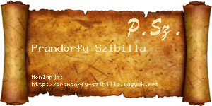 Prandorfy Szibilla névjegykártya